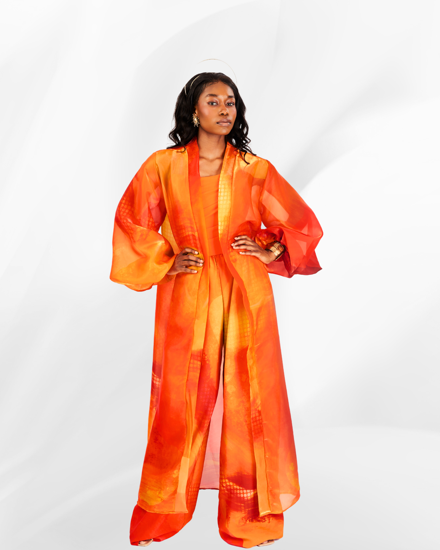 Hana Organza Duster in the Òòrùn Print