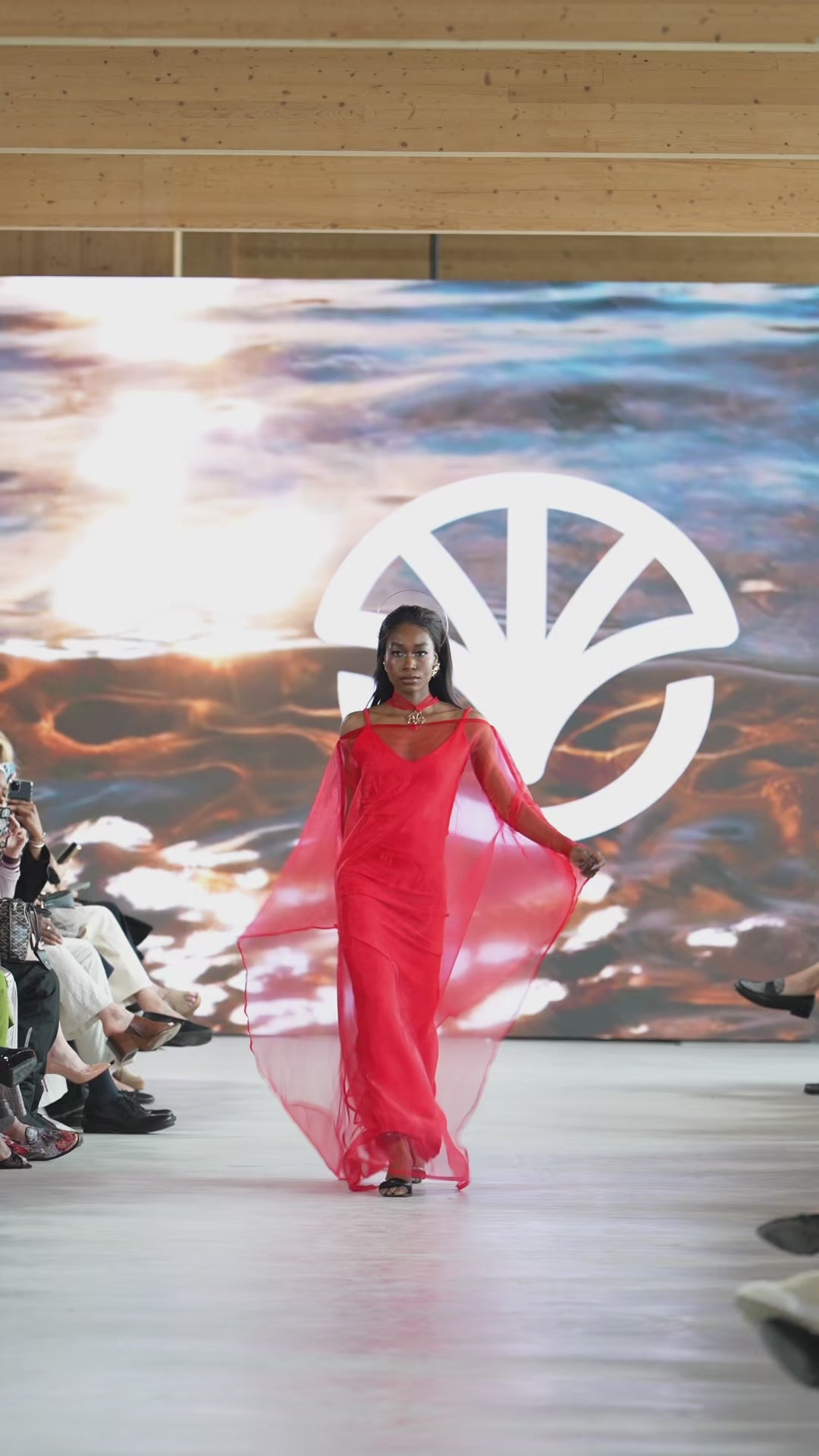 Adae Off-Shoulder Cape Dress in Scarlet Red