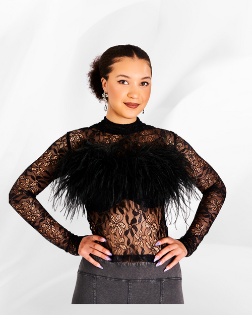 Aega Lace Top in Noir