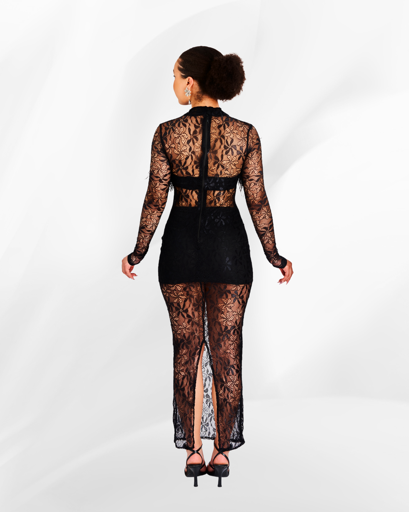 Aega Maxi Lace Dress in Noir OAMA Aega Maxi Lace Dress in Noir OAMA