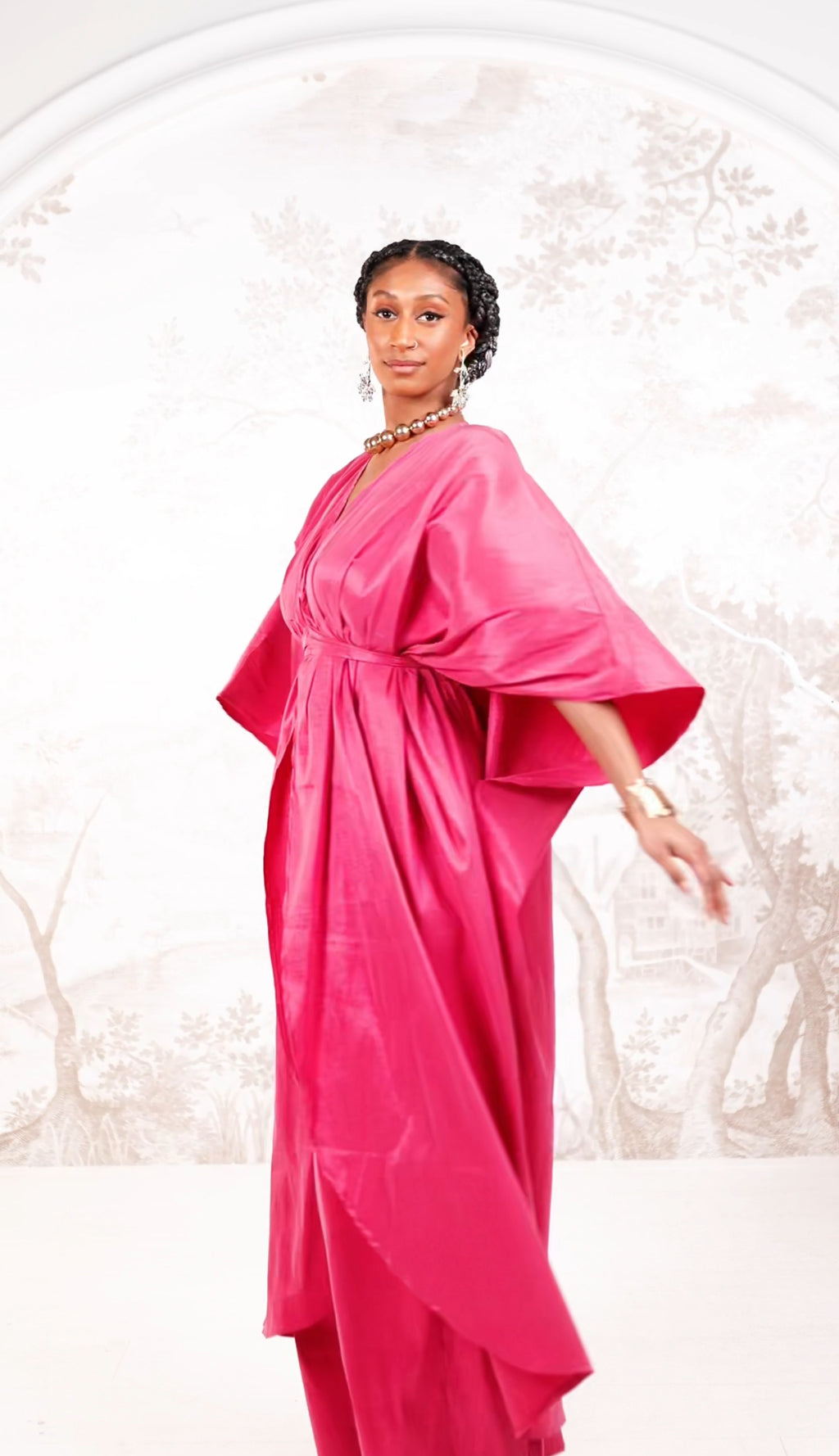 Nigo Kaftan Set- Fuchsia