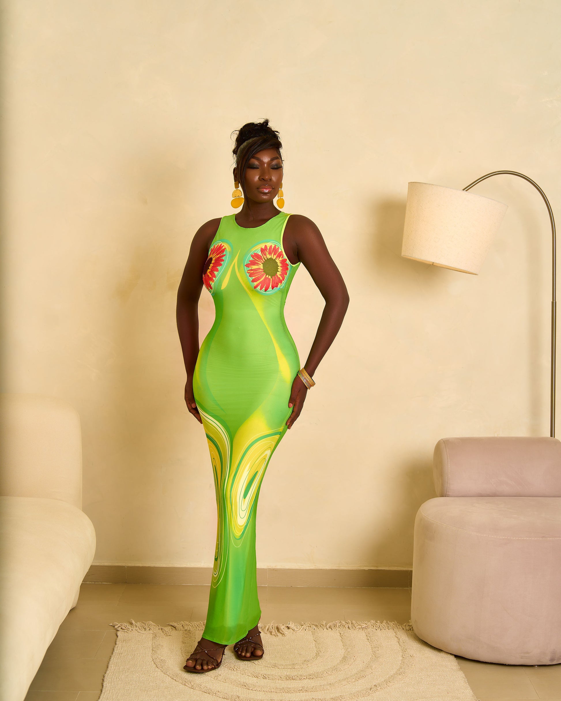 LELA DRESS- LIME