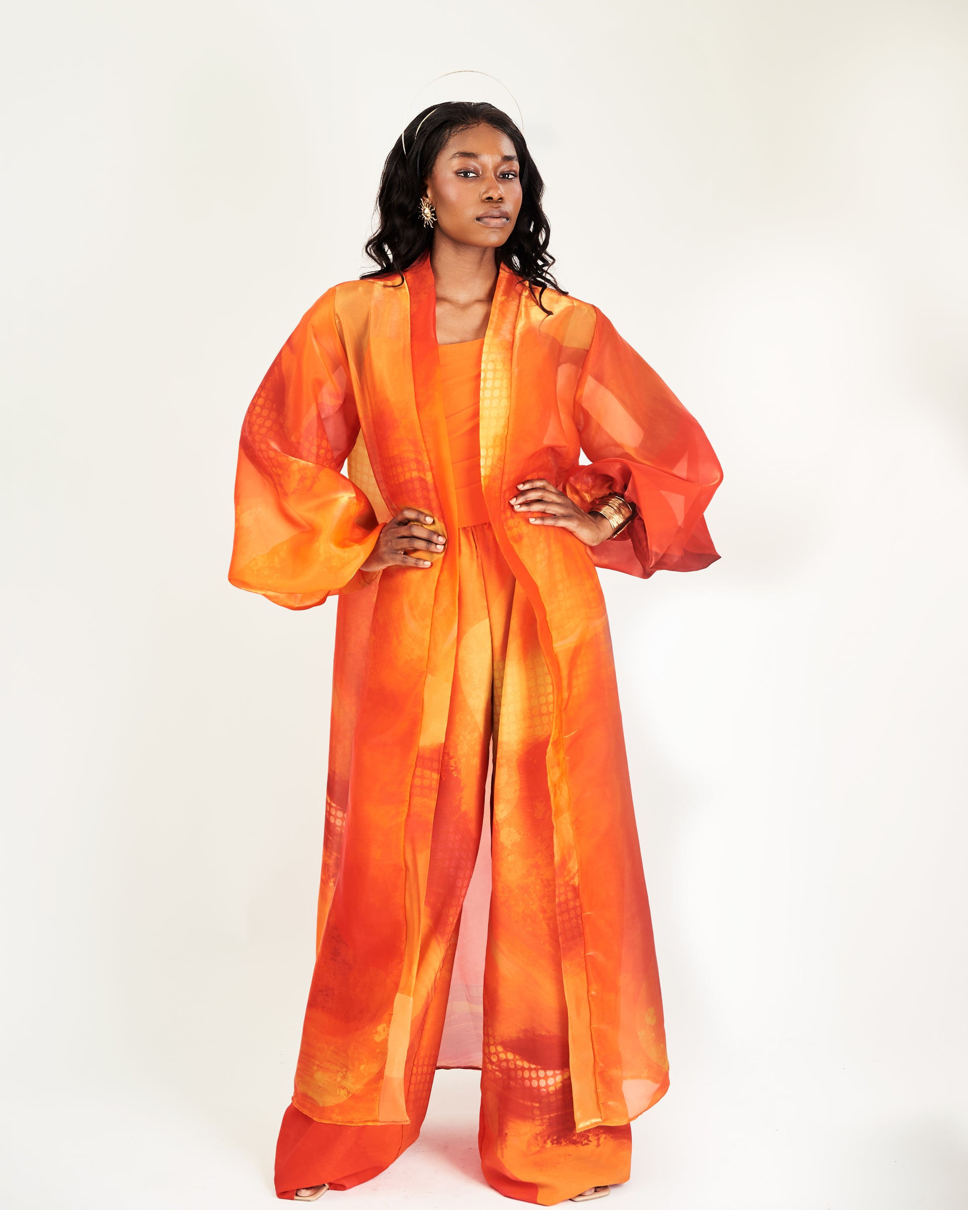 Hana Organza Duster in the Òòrùn Print